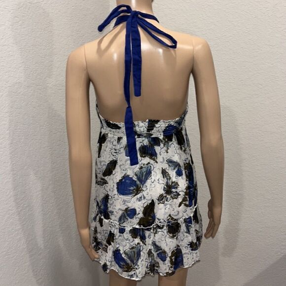 Nwt Abercrombie & Fitch blue butterfly print halter mini dress. - Picture 5 of 8